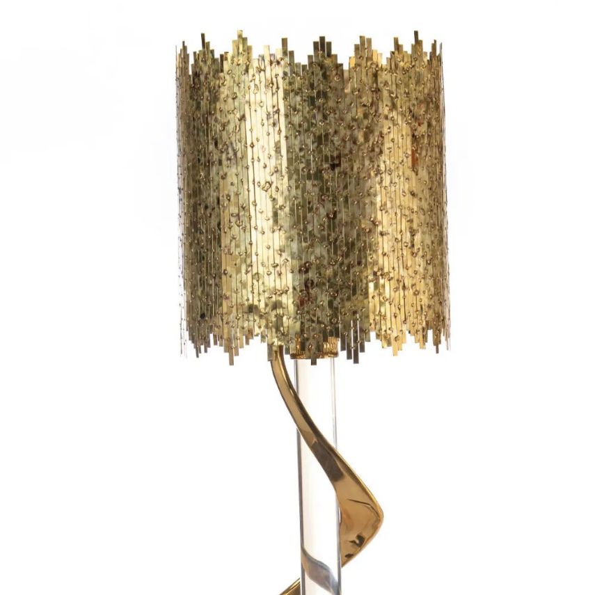 Jacques Duval Brasseur, lampe en laiton doré