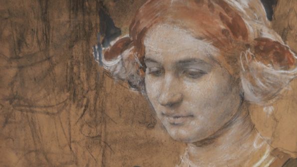 Edgar MAXENCE (1871 - 1954), étude à la pierre noire et craie