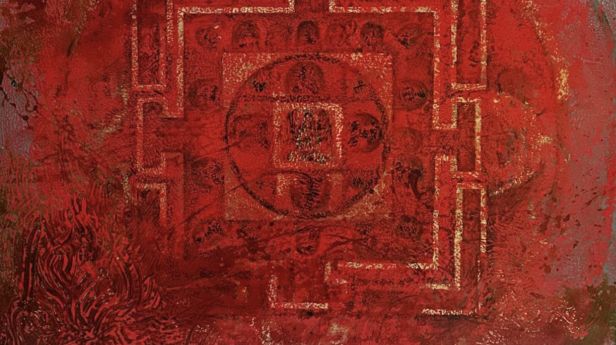 Huang GANG (né en 1961) Sans titre,  Panneau de bois laqué et doré