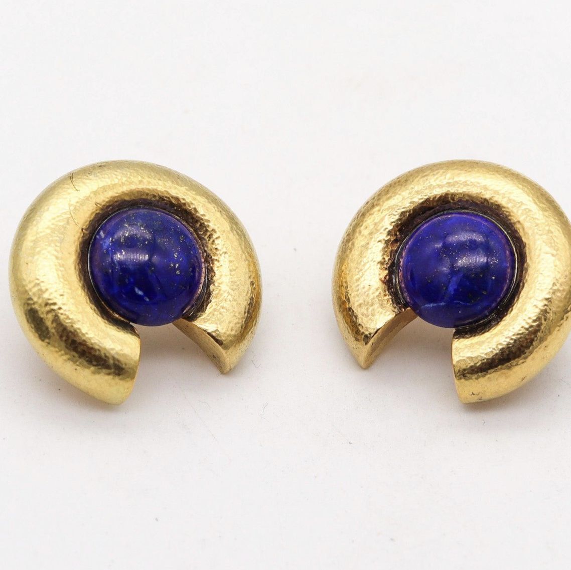 Zolotas, boucles d'oreille en or et pierres semi-précieuse