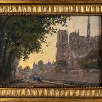 Alexandre ROUBTZOFF (1884-1949), Vue de Notre Dame de Paris, huile sur toile