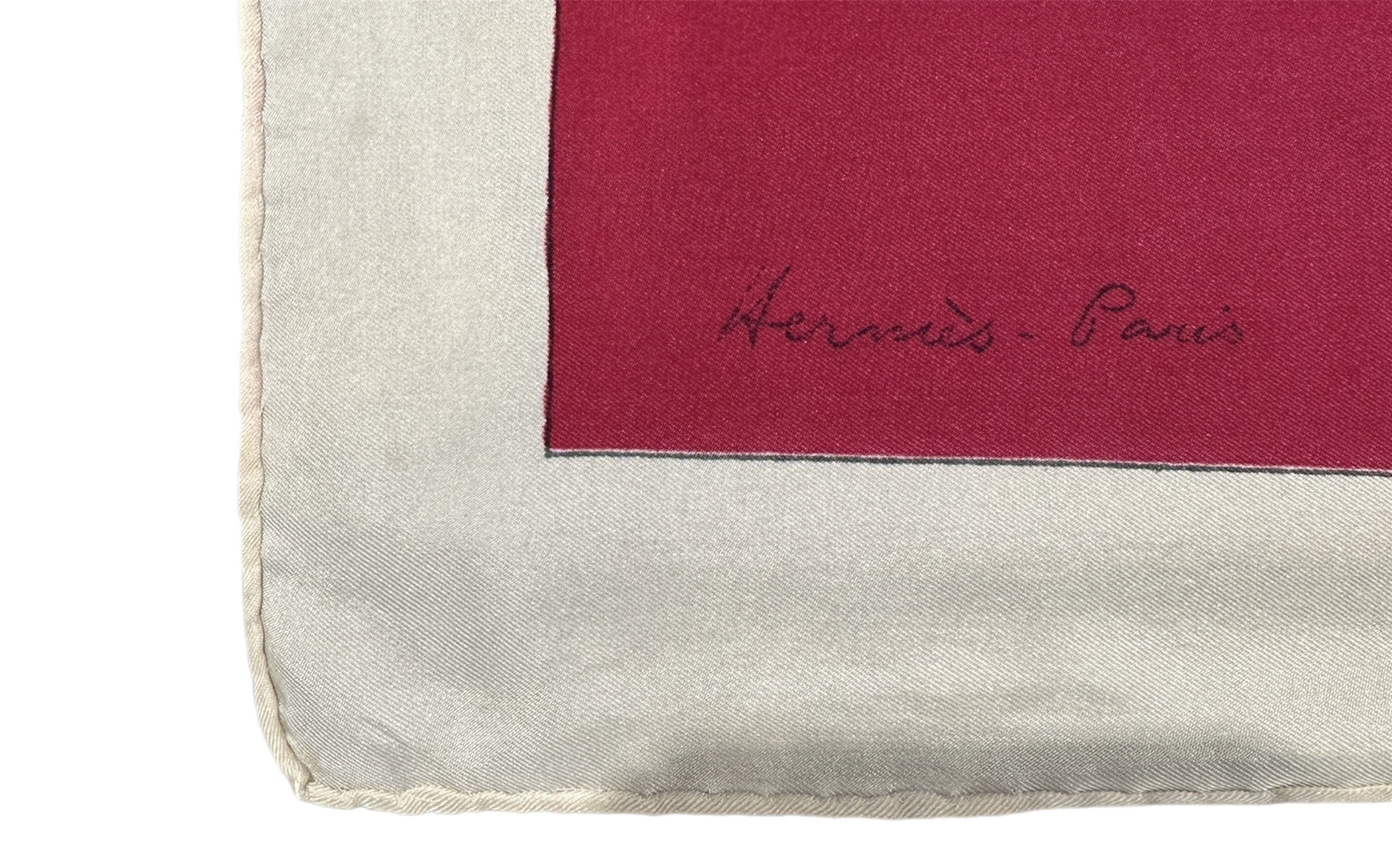 Signature de la maison Hermès sur un Carré de soie