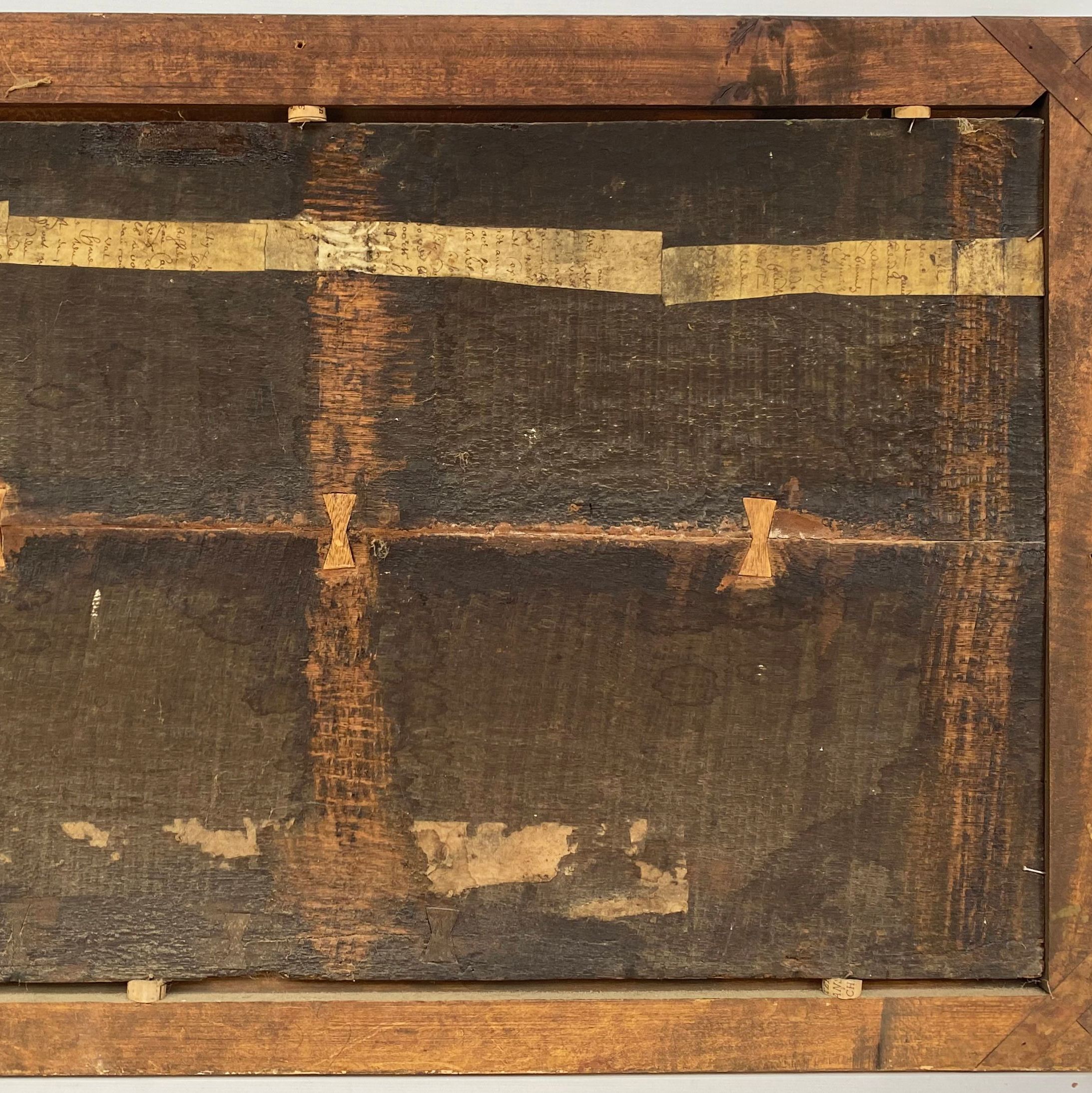 Arrière d'un autre tableau d'une école néerlandaise