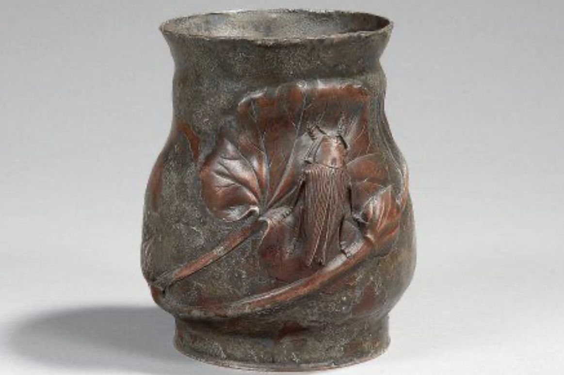 Henri Husson, vase en bronze