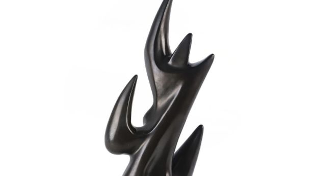 Georges JOUVE (1910-1964), sculpture de forme libre en céramique émaillée