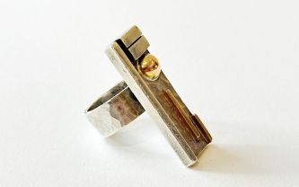 Jean Despres, bague en argent martelé