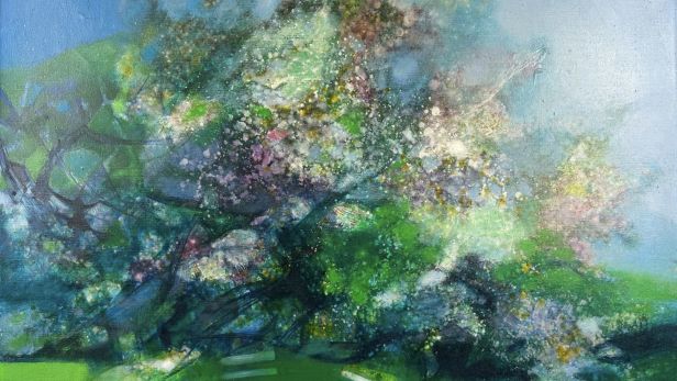 Camille HILAIRE (1916-2004), Le pommier en fleurs, huile sur toile