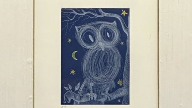 D'après Salvador DALI (1904-1989) La petite chouette, 1968 Eau-forte en couleurs, épreuve d'artiste