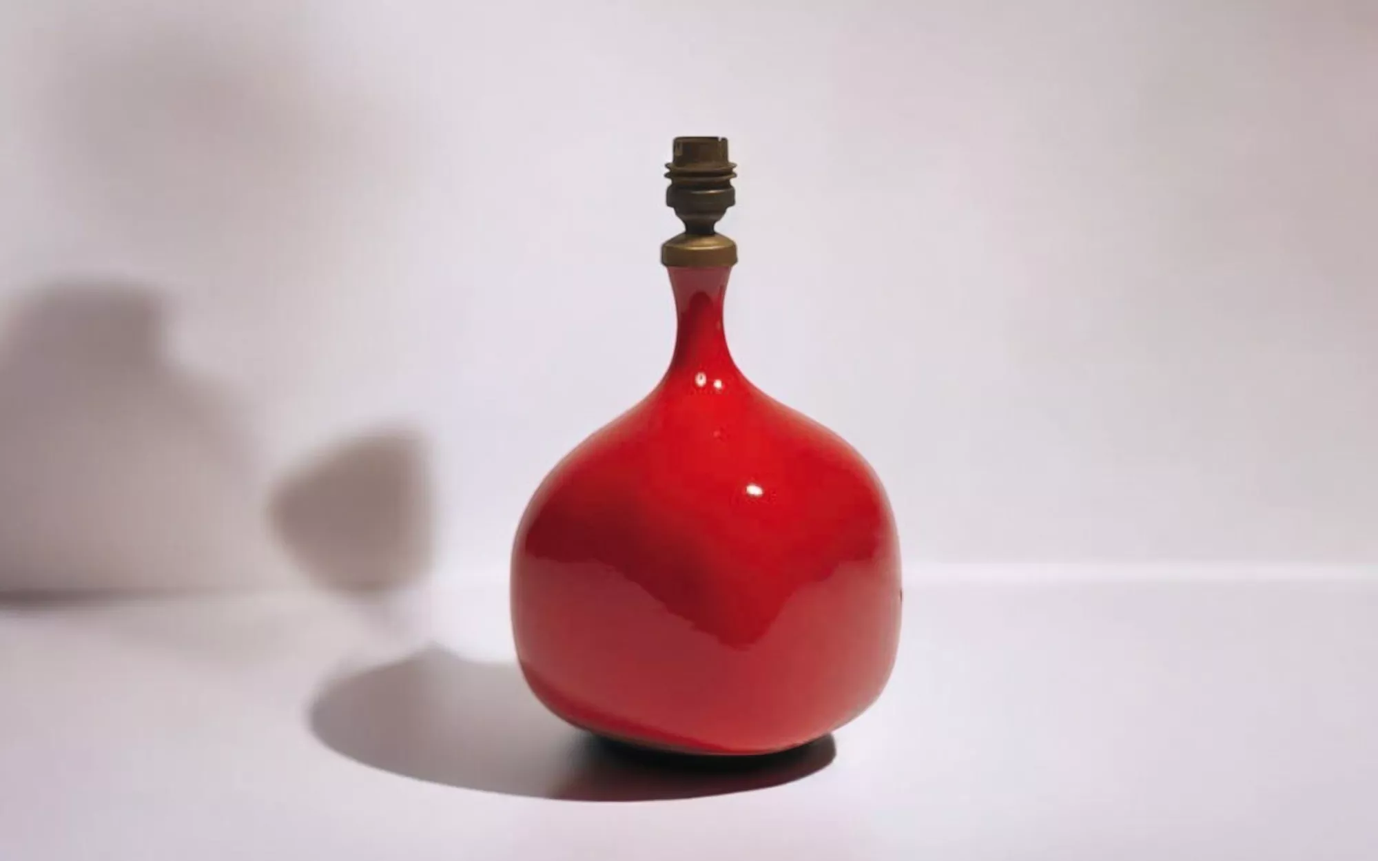 Ruelland, pied de lampe en c&eacute;ramique &eacute;maill&eacute;e