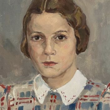 Macario VITALIS (1898-1989) Portrait de Marie Thérèse, Huile sur toile