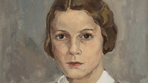 Macario VITALIS (1898-1989) Portrait de Marie Thérèse, Huile sur toile