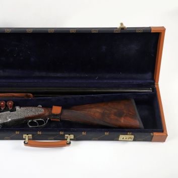 Fusil Beretta S3EL calibre 12/70 (n°38116). Canon lisse de 71cm, crosse anglaise, éjecteur, double détente, chokage ½-full, livré en mallette.