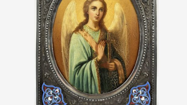RUSSIE, icône de l'ange gardien, 1890