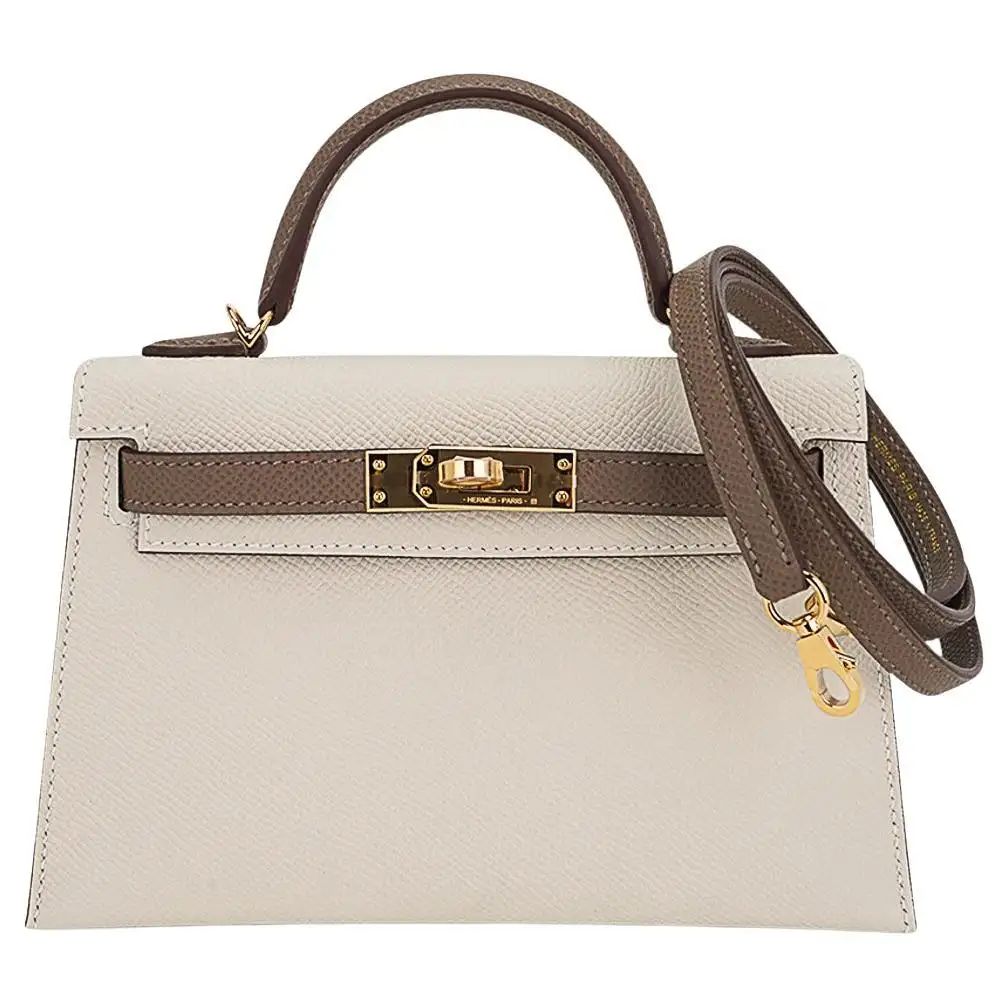 Kelly en cuir grainé crème