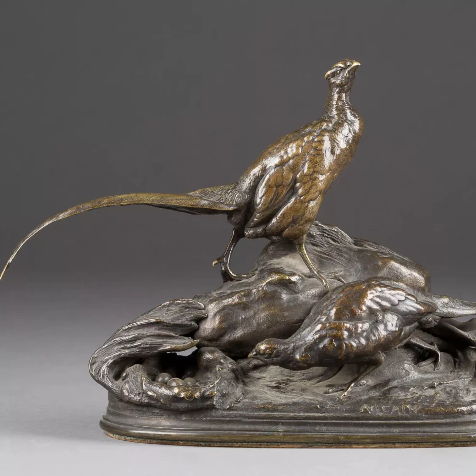Auguste Cain, bronze &agrave; patine brune