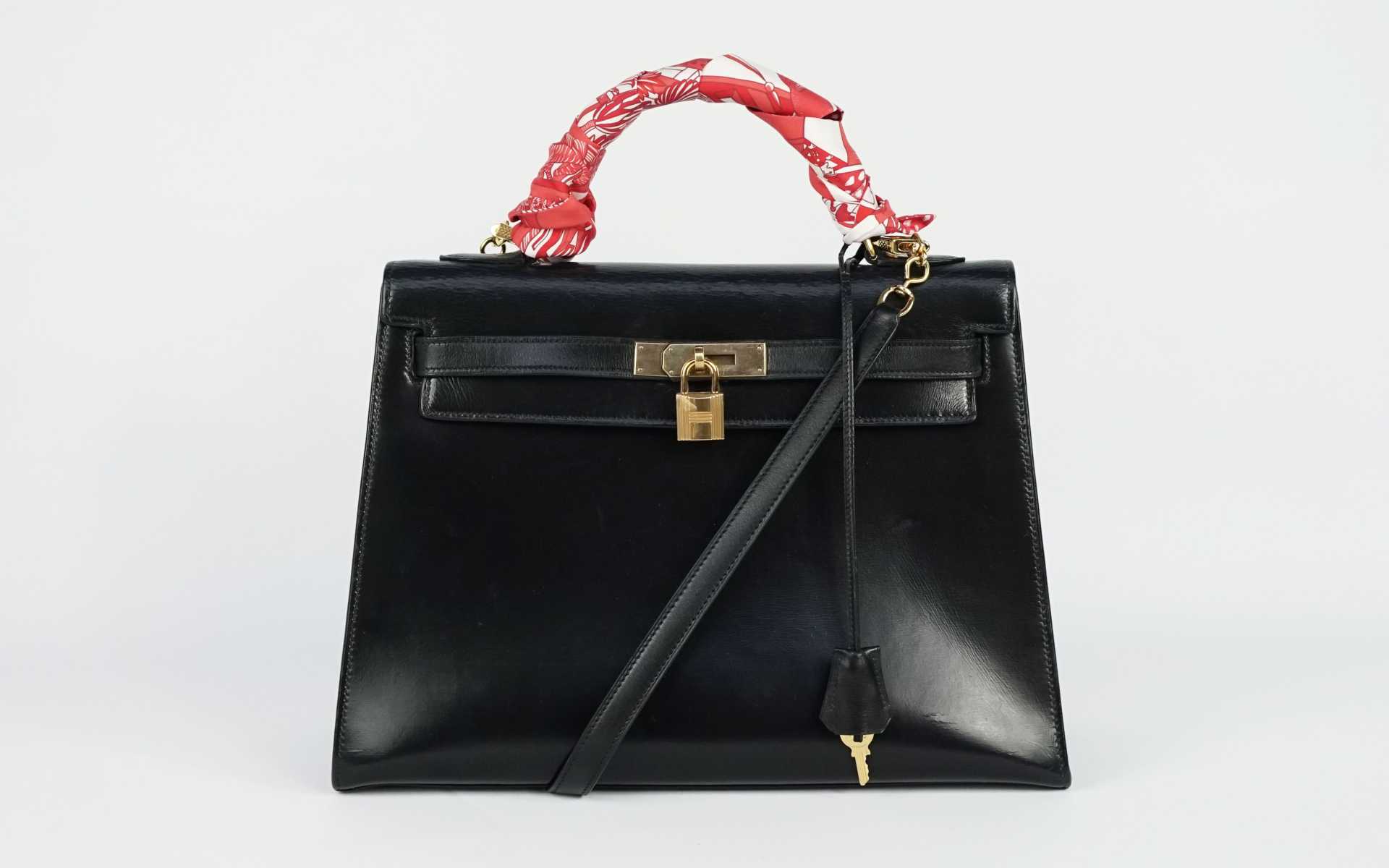 Kelly en cuir lisse noir