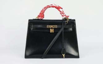 Kelly en cuir lisse noir