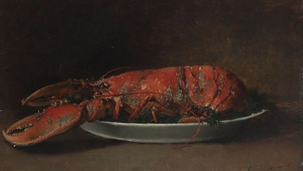 Guillaume FOUACE (1837 - 1895), nature morte au homard, huile sur toile