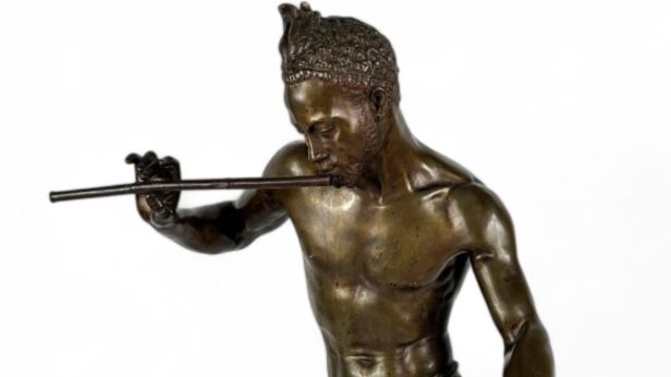 Charles Arthur BOURGEOIS (1838-1886) Le charmeur de serpent Bronze à patine brune