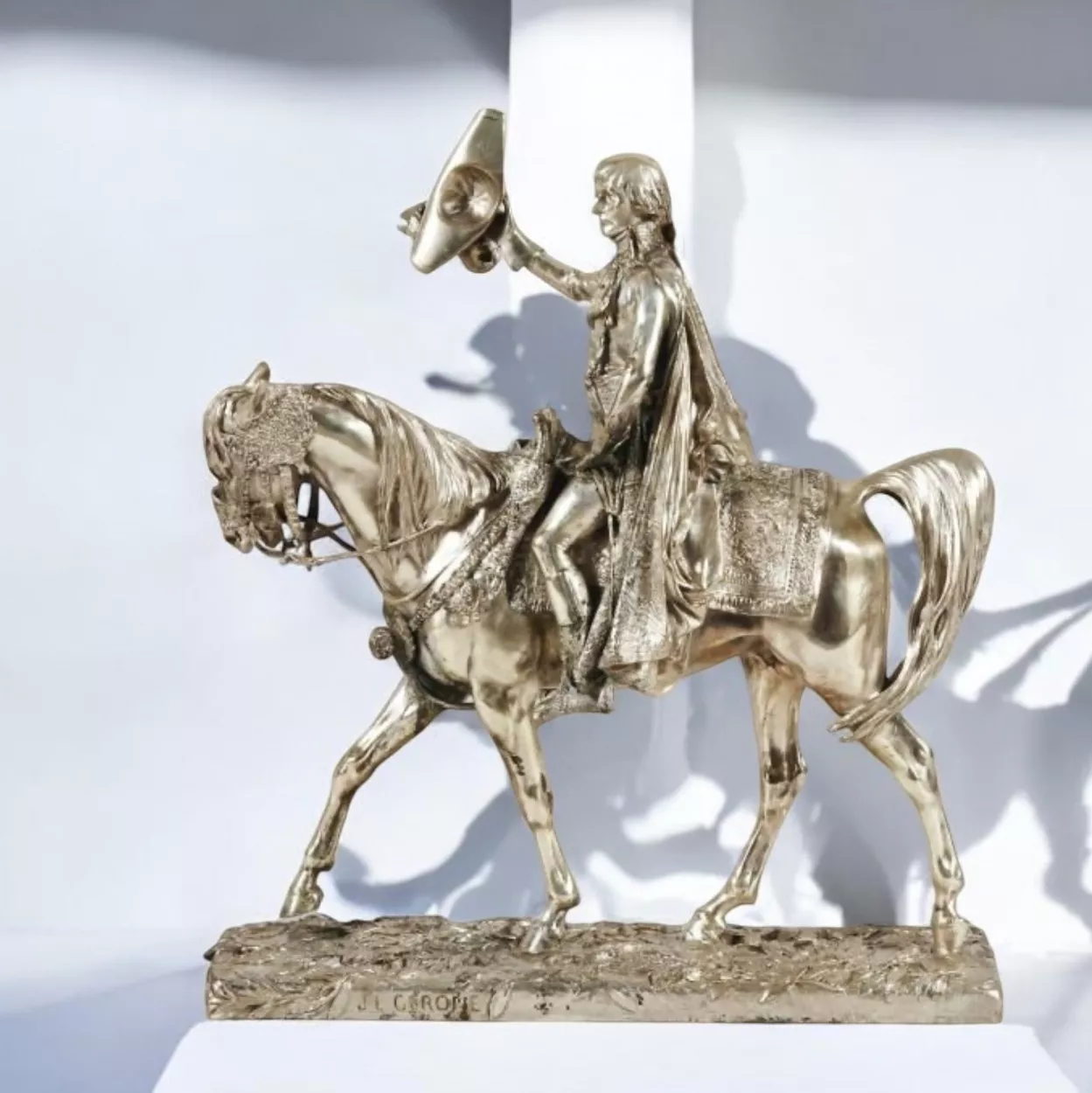 G&eacute;r&ocirc;me, Napol&eacute;on enfant, bronze &agrave; patine argent&eacute;e