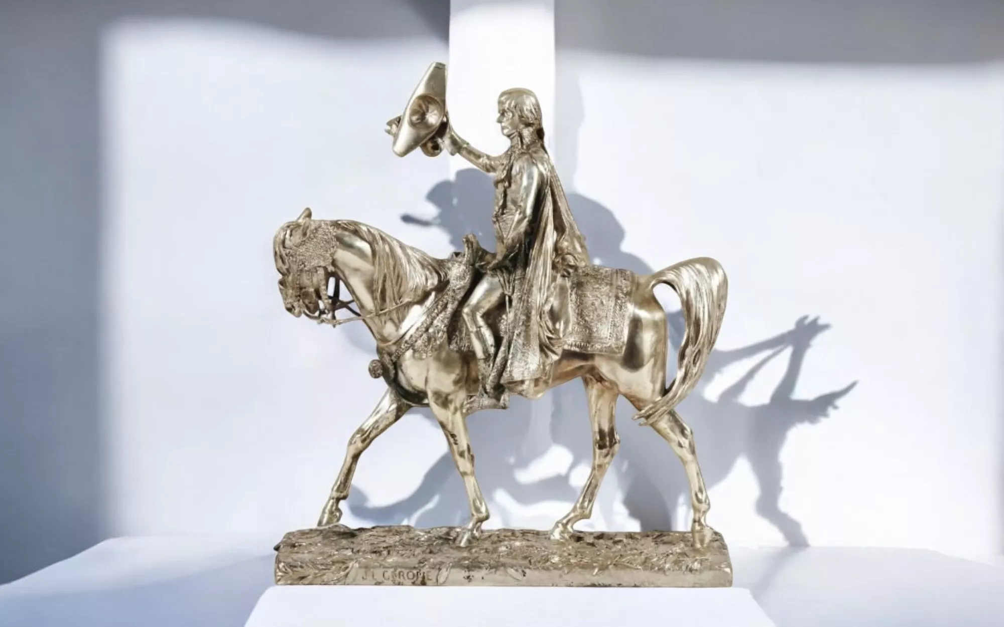 G&eacute;r&ocirc;me, Napol&eacute;on enfant, bronze &agrave; patine argent&eacute;e