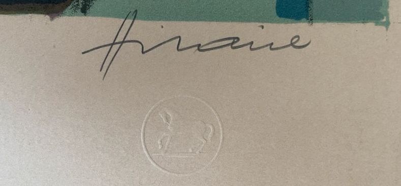Signature et gaufrage de Camille Hilaire