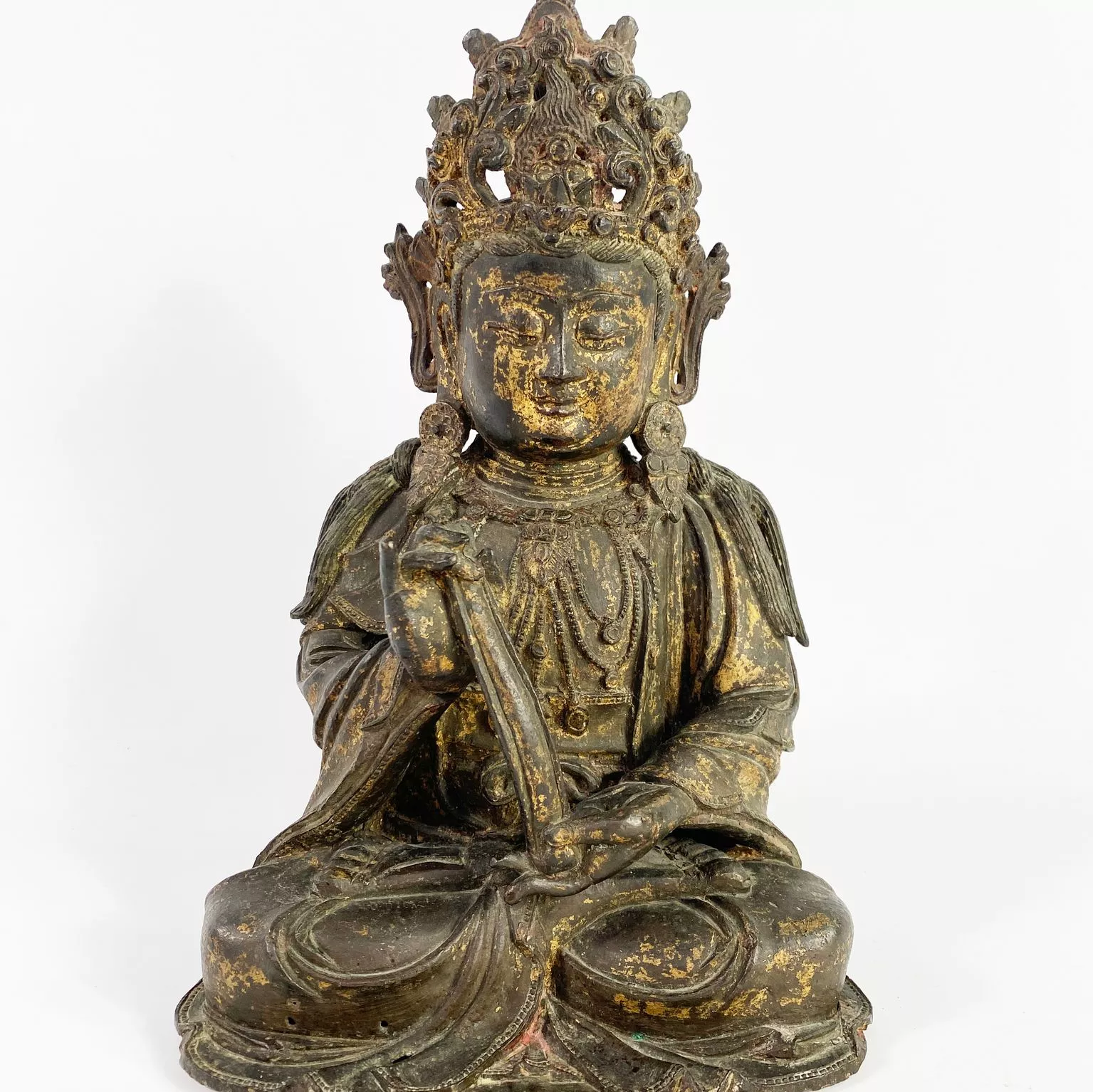 Statue de Guianyin, bronze dor&eacute;