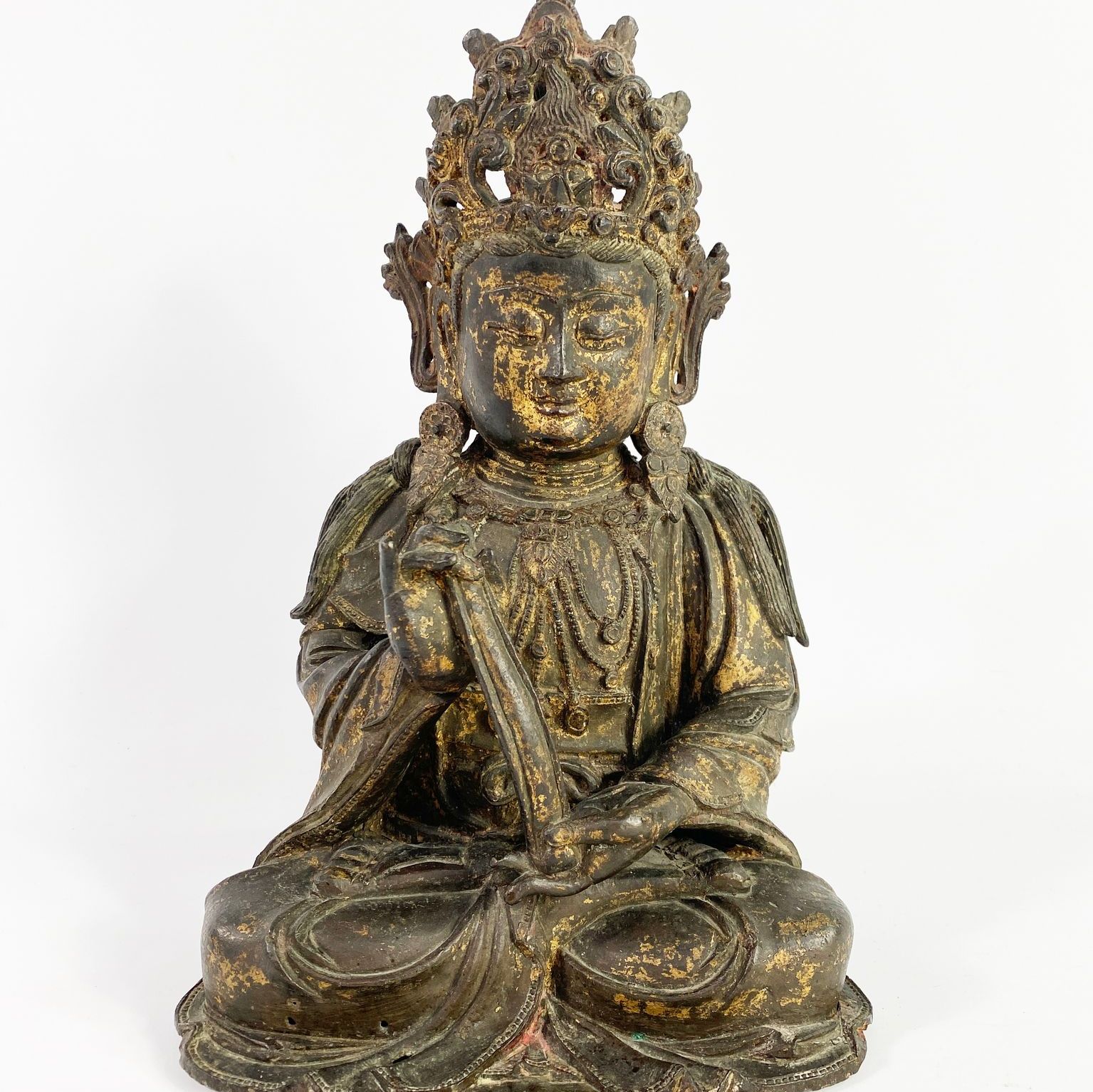 Statue de Guianyin, bronze doré