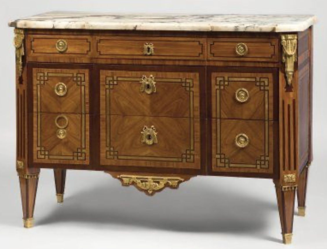 JC Stumpff, commode en marqueterie de bois rose