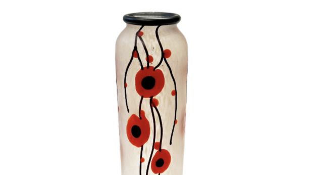 Charles SCHNEIDER (1881-1953) – VERRERIE SCHNEIDER Vase « Coquelicots », modèle créé circa 1924-1925