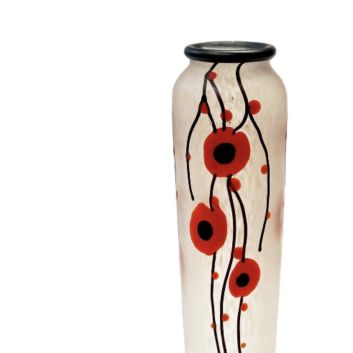 Charles SCHNEIDER (1881-1953) – VERRERIE SCHNEIDER Vase « Coquelicots », modèle créé circa 1924-1925