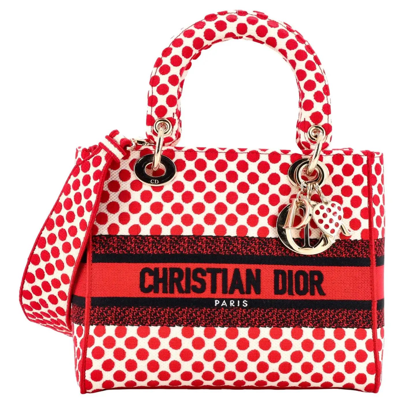 Lady Dior en toile avec sigle "Christian Dior"