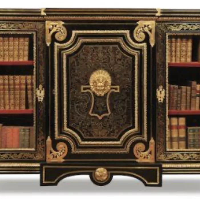 Biblioth&egrave;que attribu&eacute;e &agrave; Andr&eacute; Charles Boulle, d&eacute;cor &agrave; la B&eacute;rain