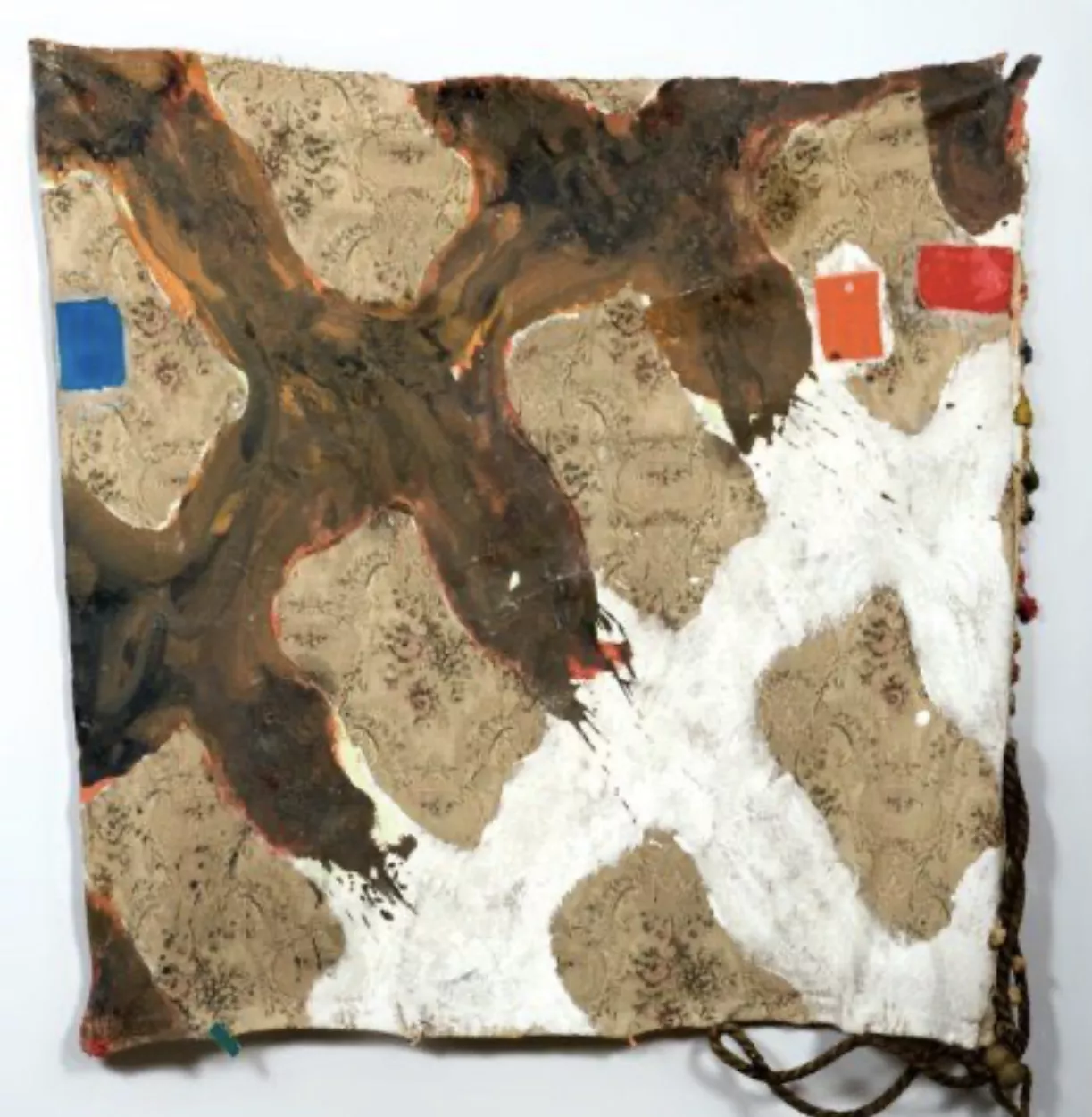 Viallat, acrylique et collage sur tissu