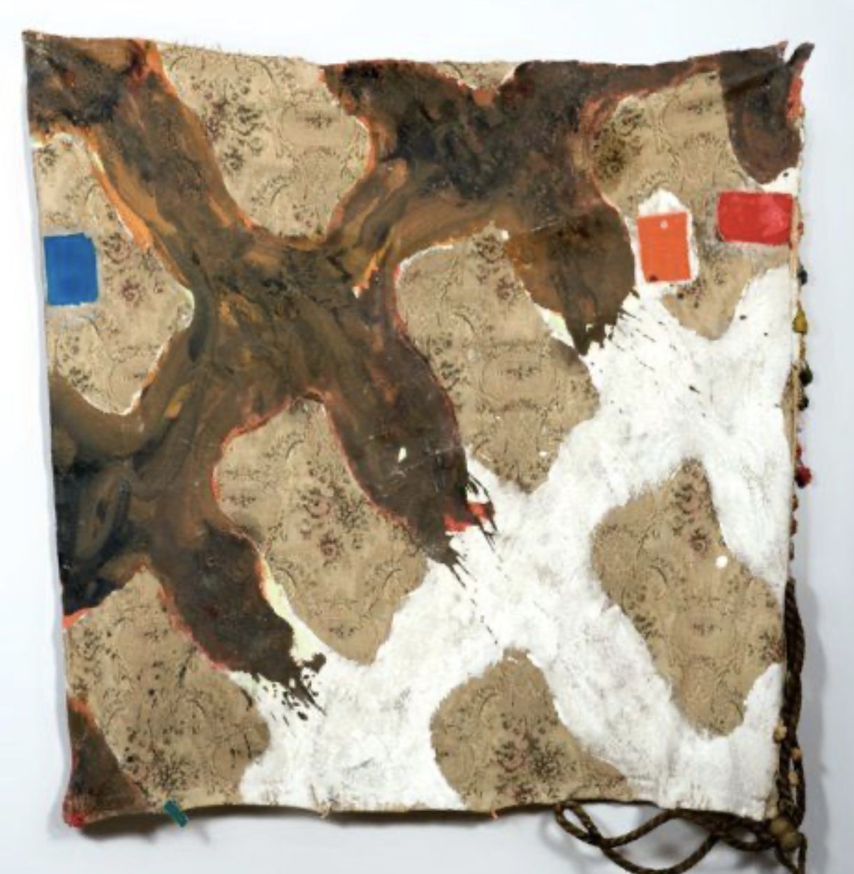 Viallat, acrylique et collage sur tissu