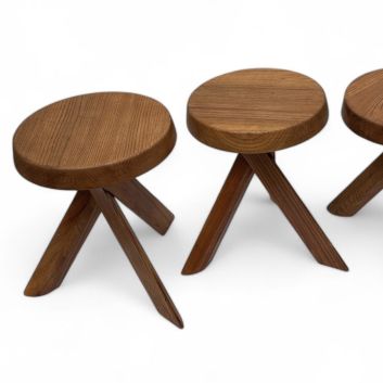 Pierre CHAPO (1927-1986) Suite de quatre tabourets dits S31, circa 1990