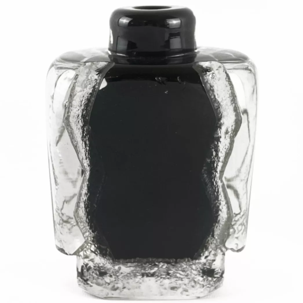 Maurice Marinot, flacon quadrangulaire en verre blanc