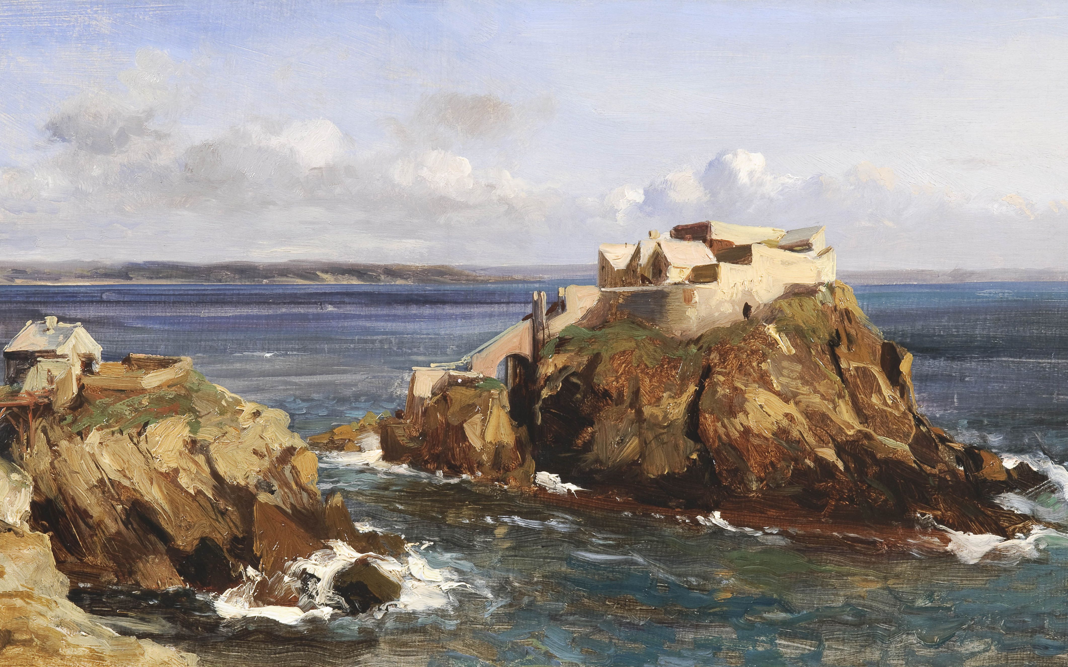 Eugène Isabey, huile sur toile