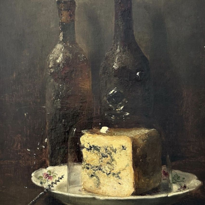 Guillaume Fouace, Nature morte au roquefort, huile sur toile