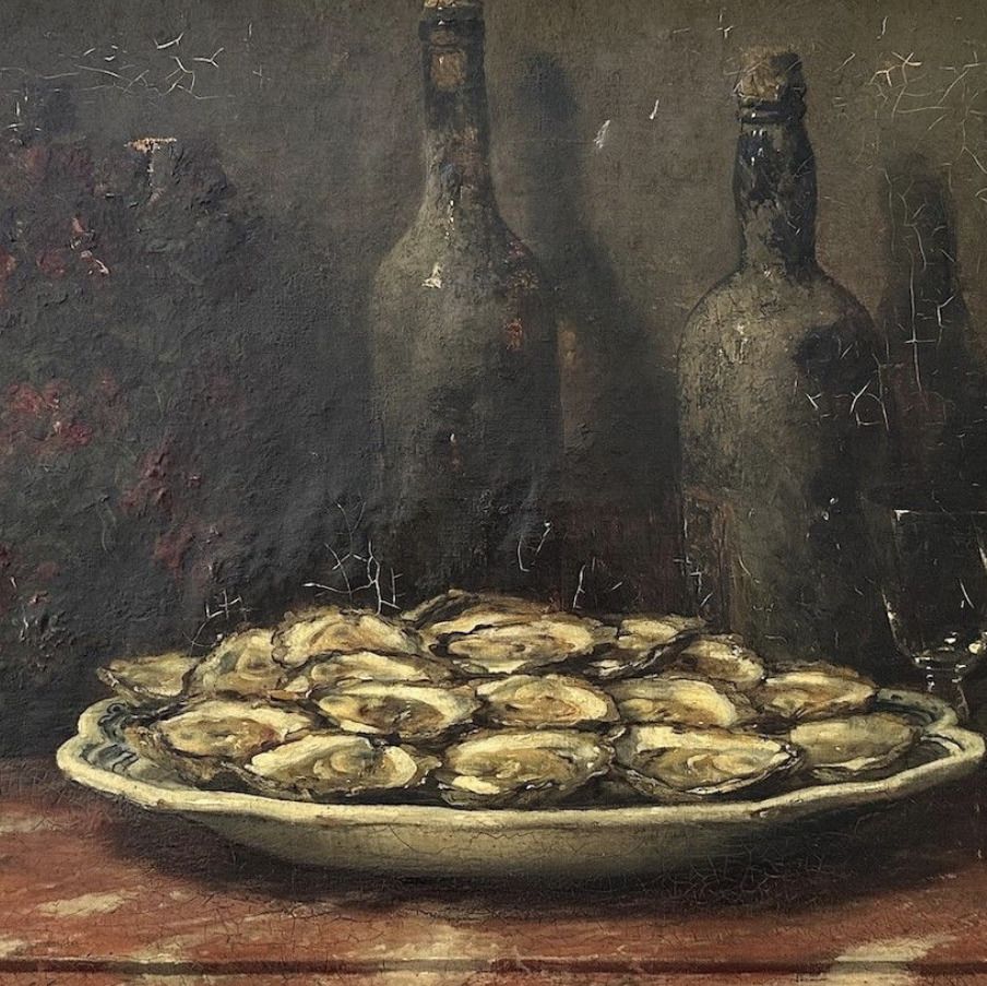 Guillaume Fouace, Nature morte aux huitres, huile sur toile