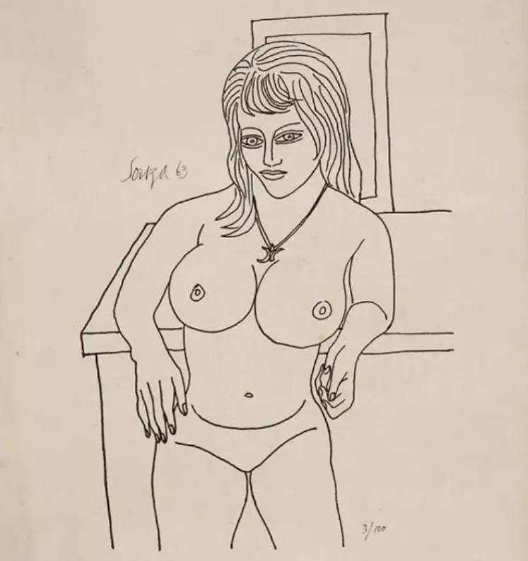 Francis Newton Souza, dessin