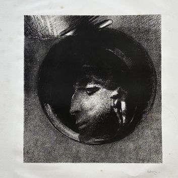 Odilon REDON (1840 – 1916) Cellule auriculaire. 1894 Lithographie sur chine appliqué sur vélin