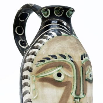 PICASSO Pablo (d'après, 1881-1973) MADOURA (céramiste, éditeur) Pichet tourné « Femme du barbu »