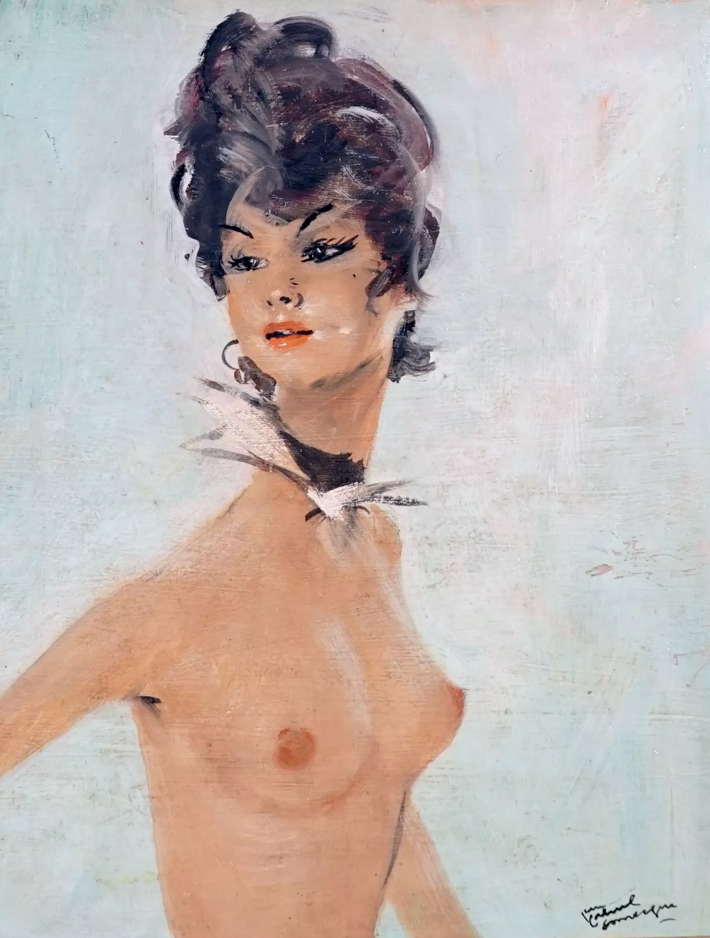 Domergue, huile sur toile