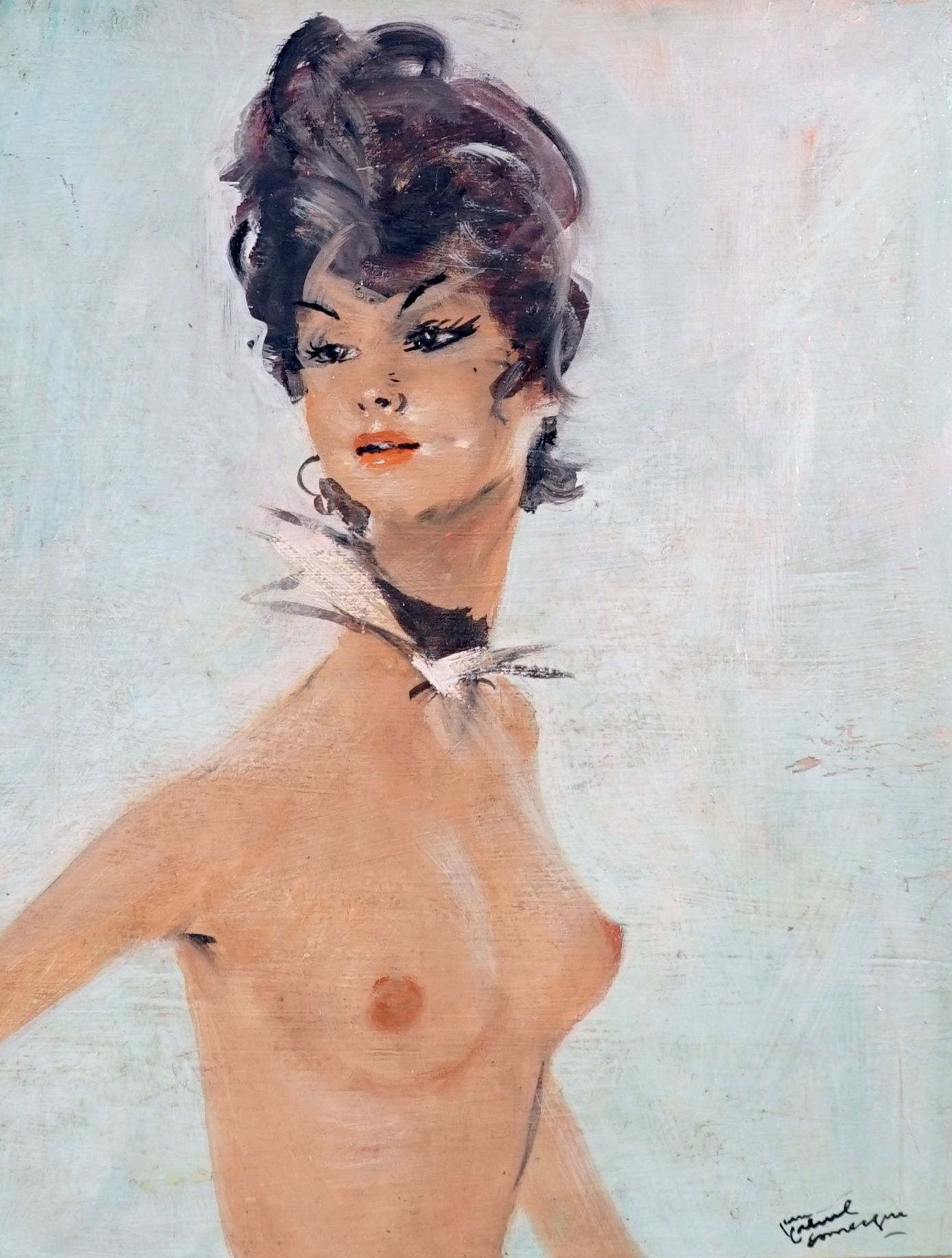Domergue, huile sur toile