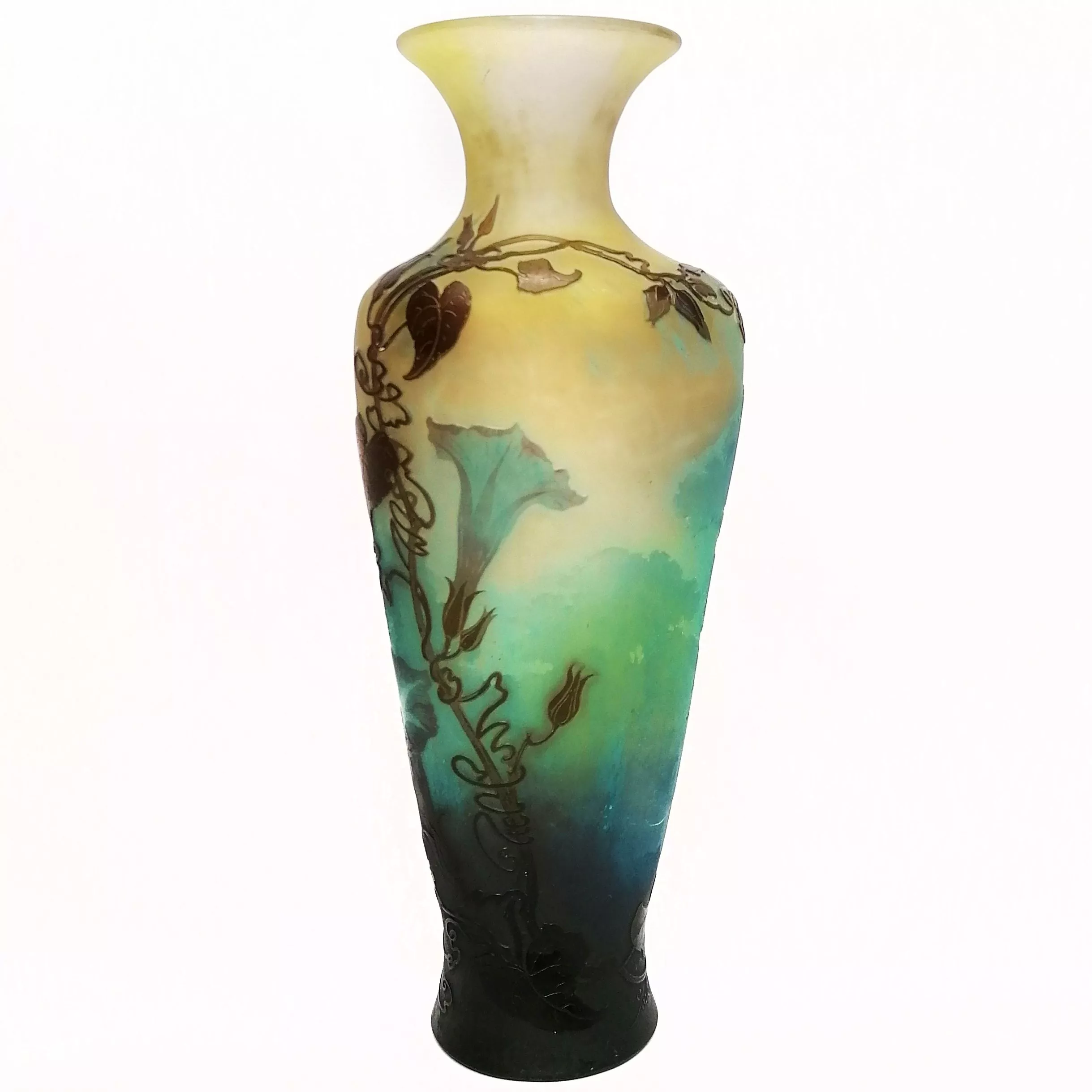 Gall&eacute;, vase en p&acirc;te de verre d&eacute;cor&eacute; &agrave; l'acide