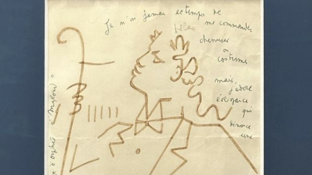 Jean COCTEAU (1889-1963), Salut à Orphée, Mylord, 1960, Encre sur papier