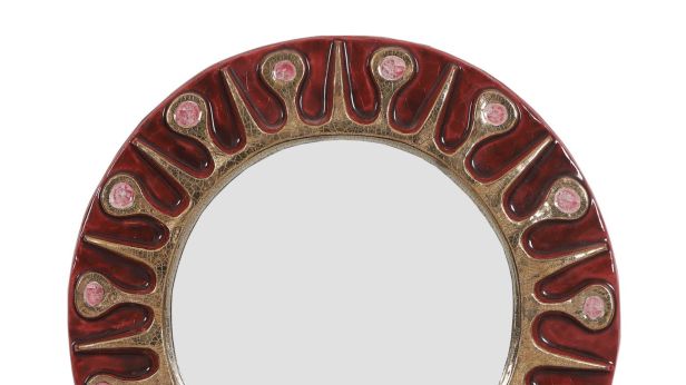 Mithé ESPELT (1923-2020) Miroir rond mural, circa 1975, modèle Soleil