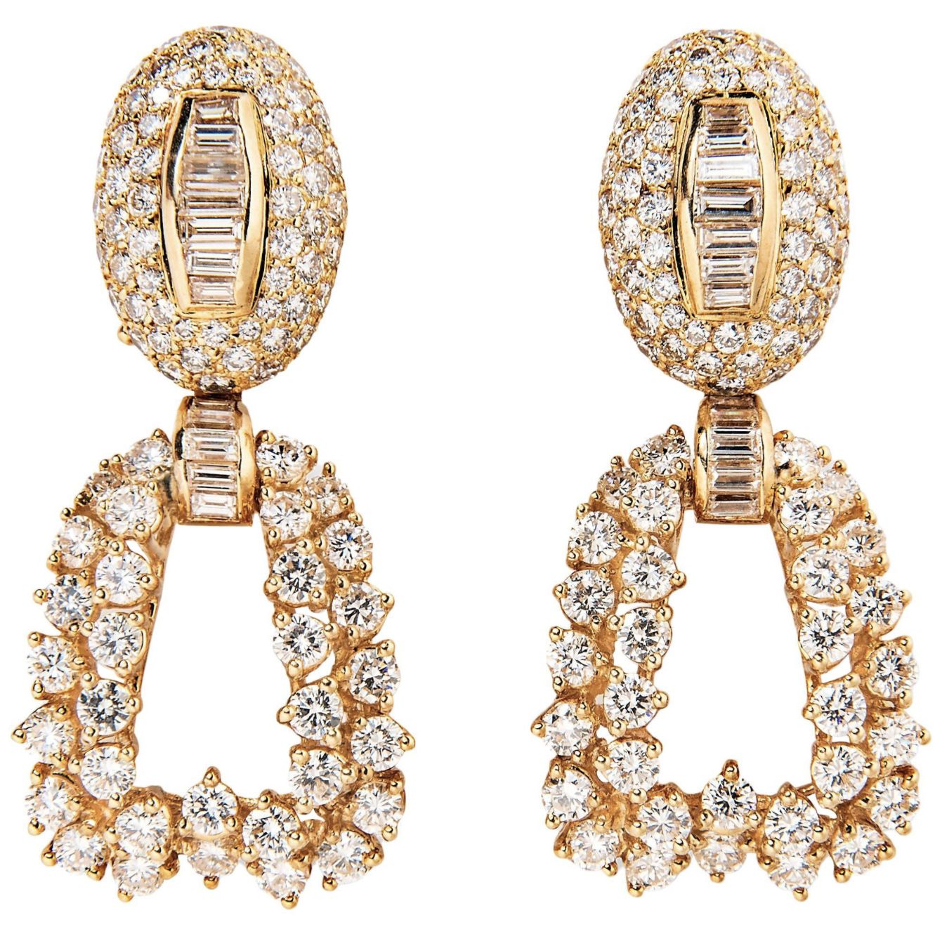 Boucheron, boucles d'oreilles jour/nuit en or et diamants