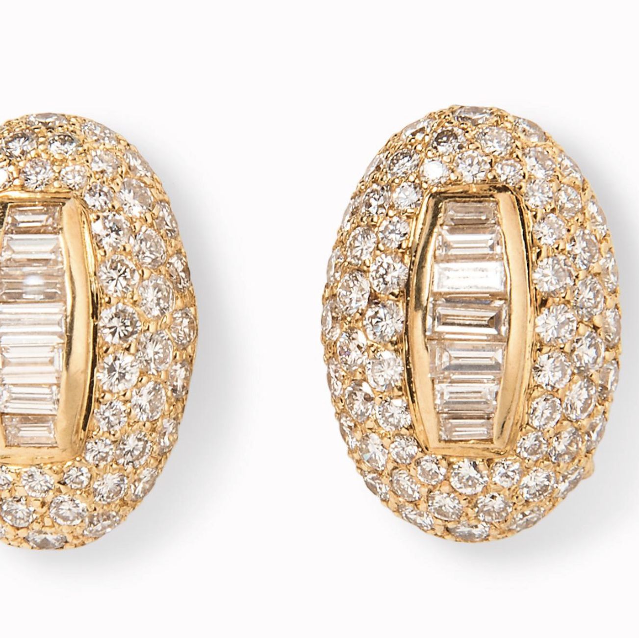 Boucheron, boucles d'oreilles jour/nuit en or et diamants